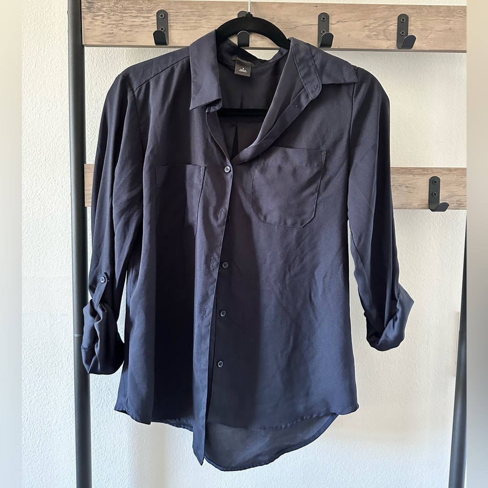 Ann Taylor Navy Button Down